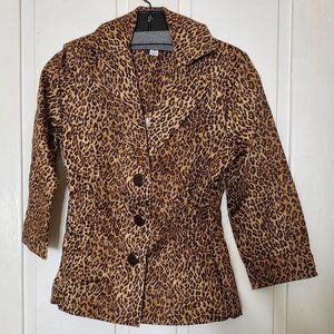 Joan Rivers Animal Leopard Print Blazer Jacket XS A215654